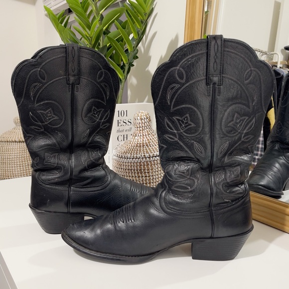 ARIAT women’s black cowboy western leather boots 11b - Picture 5 of 9